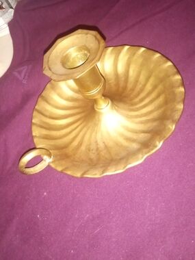 Vintage Brass chamberstick candle holder